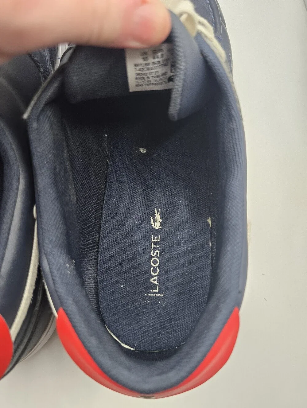 Lacoste Navy Boat/deck Preppy Nautical Leather Lace Up Sneakers. Mens 11